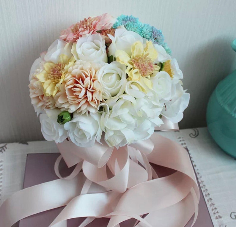 Handmade Natural Wedding Real Touch Flower Bouquet Bridal Etsy