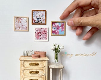 1:12 Dollhouse Framed Pictures Wall Art - Japanese Cherry Blossom | Sakura | Spring photography