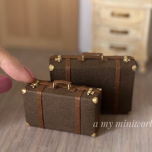 1:12 Dollhouse Vintage Suitcase| Miniature Luggage | 2 sizes
