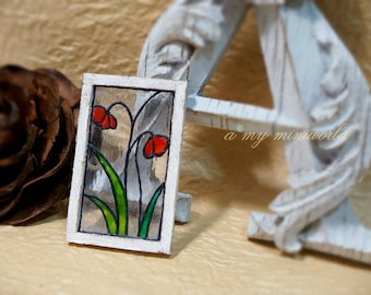 Dollhouse | 1:12 Miniature shabby stained glass window - Poppy I