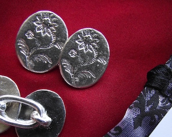 SL-0022 - "Fleur Rococo" Reproduction Sleeve Buttons or Cuff Links