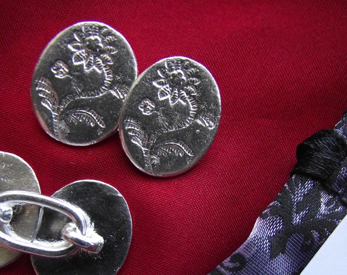 SL-0022 - "Fleur Rococo" Reproduction Sleeve Buttons or Cuff Links