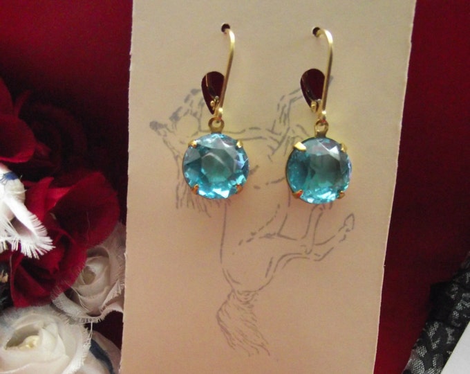 E-0217 - SAMANTHA Georgian Paste Earrings - Reenactor Earrings, Regency Earrings, Civil War Earrings, Victorian Earrings, Awesome Earrings