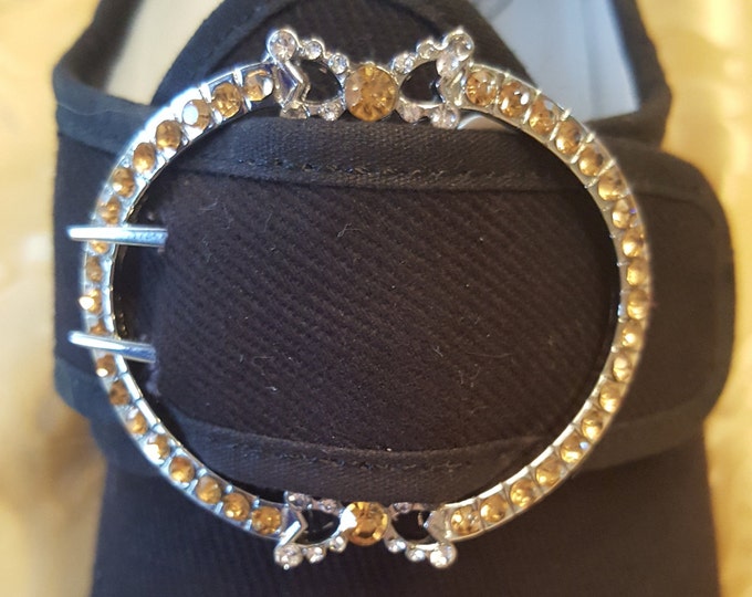 SB-0016C - The Charlotte CITRINE Paste 18th Century Reproduction Shoe Buckle - Georgian Shoe Buckle - Georgian Buckle EXCLUSIVE