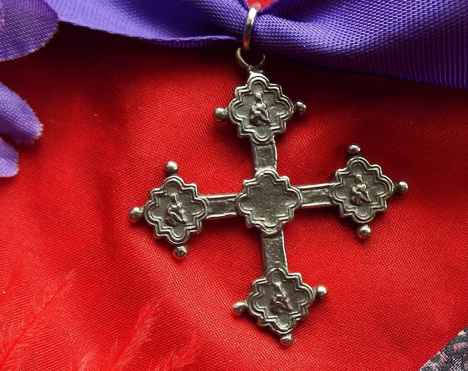 PE-0005G - Gothic Cross - Sterling Silver or Bronze Cross, Charm