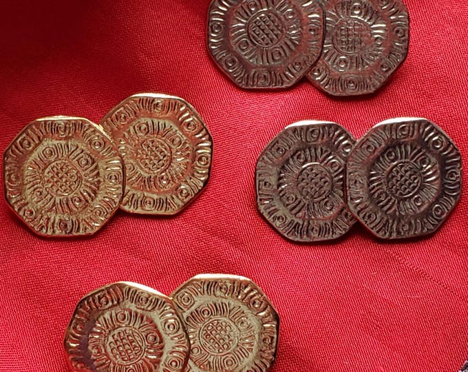 SL-0023 - Pineapple Octagon Reproduction Georgian Cuff Links or Sleeve Buttons - 5/8 inch buttons