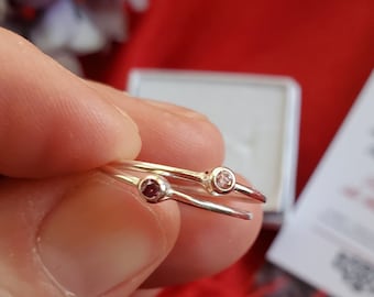 R-0064A - Queen Charlotte Skinny Ring - Georgian Ring, Regency Ring, Renaissance Ring, CZ Ring