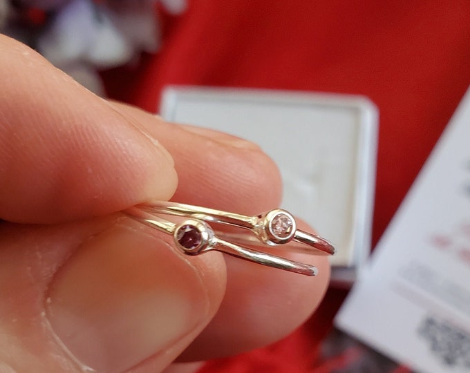 R-0064A - Queen Charlotte Skinny Ring - Georgian Ring, Regency Ring, Renaissance Ring, CZ Ring