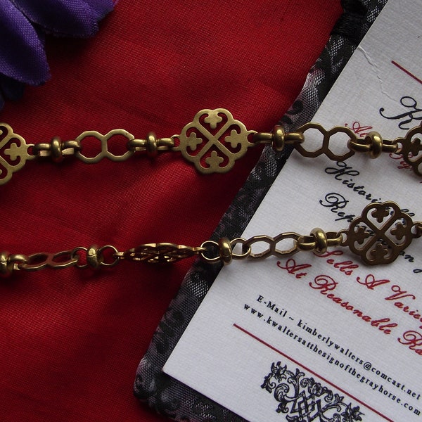 N-0140 - Chain Necklace - Renaissance Necklace, Queen Elizabeth I Necklace, Victorian Watch Chain, Regency Watch Chain, Elizabethan