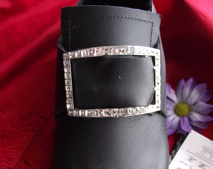 SB-0019 - The DANDRIDGE Glass Paste 18th Century Reproduction Shoe Buckle - Georgian Shoe Buckle - Georgian Buckle EXCLUSIVE