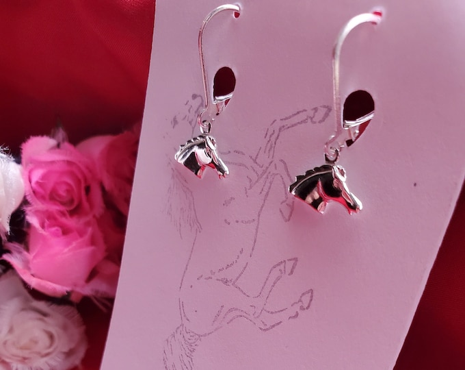 E-0542C - Gold or Silver Horse Earrings - Horse, Pony