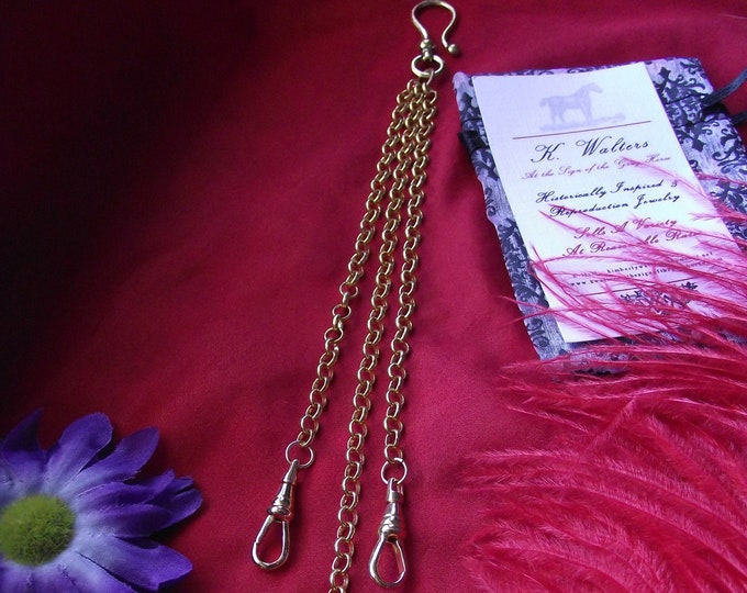 MWC-0000 - Women's Equipage, Silver or Gold Chain, Sewing, Equipage, Chatelaine, Key