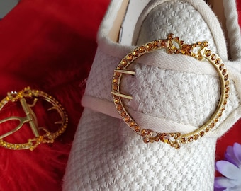 SB-0016TP - The Charlotte TOPAZ Paste 18th Century Reproduction Shoe Buckle - Georgian Shoe Buckle - Georgian Buckle EXCLUSIVE