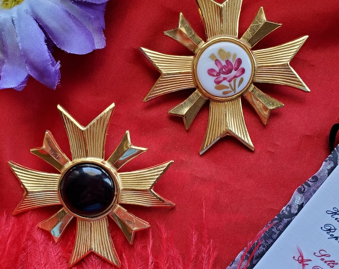 BR-0016M - Saint George Style Brooch - Miriam Haskell, Brooch, Military Order Brooch