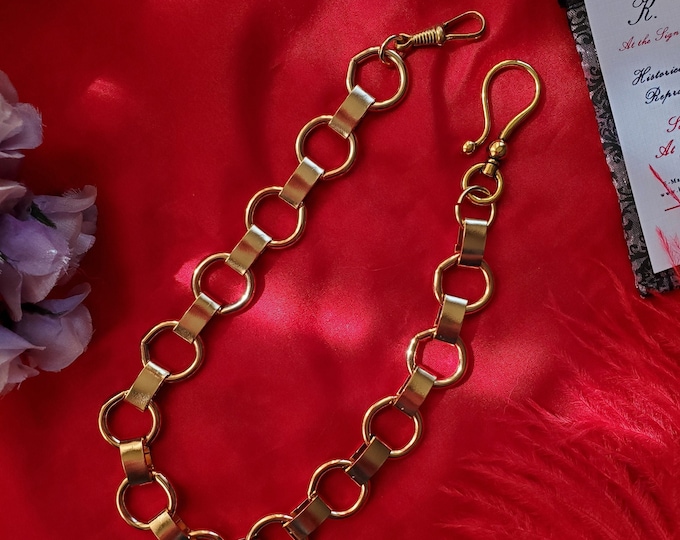 C-0001 - Vintage Style Watch Chain, Reenactor Watch Chain, Pocket Watch Chain, Watch Hook