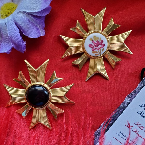 BR-0016M - Saint George Style Brooch - Miriam Haskell, Brooch, Military Order Brooch