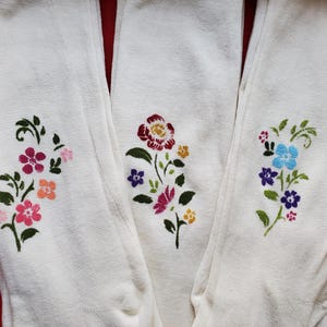 ST-0002 - Hand Painted Silk Stockings - Reenactor, Living History, Costuming