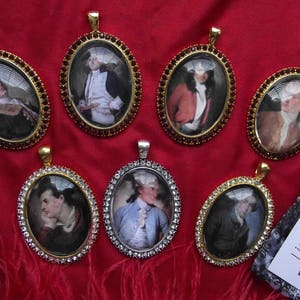 L-0007H - Pendentif miniature historique Hotties les hommes, bijoux Memento Mori, bijoux du souvenir, bijoux de deuil, portrait miniature