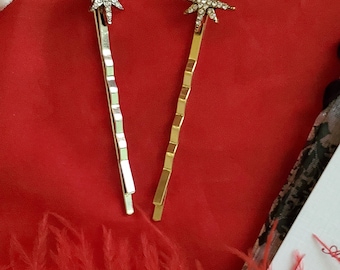 HA-0036 - Pentes e grampos de cabelo Crystal Star - Estilos Regência, Georgiano e Imperatriz Sissy