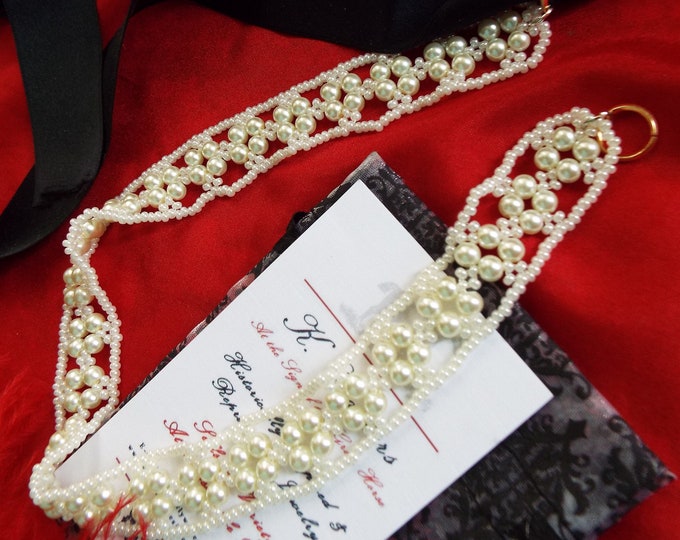 N-0162C - Classical Pearl Choker - Grecian, Italian, Regency, Georgian Necklace