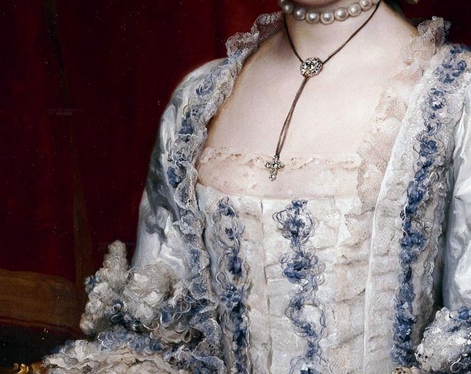 N-0136 - Georgian Maria Ribbon Necklace - Georgian Crystal - Georgian Necklace - 18th Century necklace