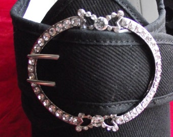 SB-0016 - The Charlotte CLEAR Paste 18th Century Reproduction Shoe Buckle - Georgian Shoe Buckle - Georgian Buckle EXCLUSIVE