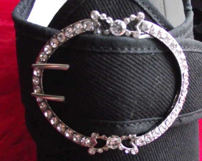 SB-0016 - The Charlotte CLEAR Paste 18th Century Reproduction Shoe Buckle - Georgian Shoe Buckle - Georgian Buckle EXCLUSIVE