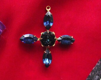 PE-0072 - Jane Austen Cross in Various Colors - Swarovski Crystals, Crystal Cross, Georgian Cross, Regency Cross, Victorian Cross
