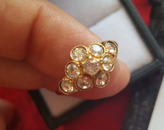 R-0065 - Martha Washington Cluster Ring - Georgian Ring, Regency Ring, Renaissance Ring, Sapphire, Citrine, Emerald