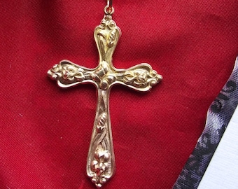 Item PE-0029 - 1-3/4 inch Vintage Die Cast Cross - Rosary Cross - Living history Cross - Regency Cross - Georgian Cross