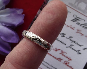 R-0072 - Sterling Silver or 14k Gold Posey Rings - Regency Posey Ring, Georgian Posey Ring, Elizabethan Posey Ring