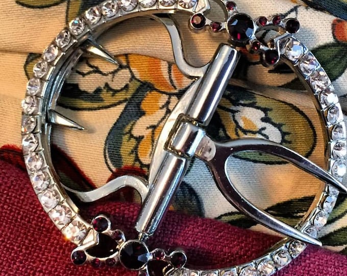 SB-0016AB - The Charlotte with AMETHYST Bows - 18th Century Reproduction Shoe Buckle - Georgian Shoe Buckle - Georgian Buckle EXCLUSIVE