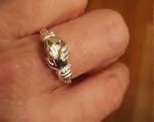 R-0074 - Fede or Gimmal Ring - Georgian Wedding Ring, Regency Wedding Ring, Renaissance Ring, Friendship Ring, Heart in Hand Ring