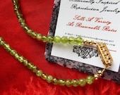Item B-0051P - Peridot and Sterling Silver Necklace - Regency Necklace, Georgian Necklace, Peridot, Green, Silver