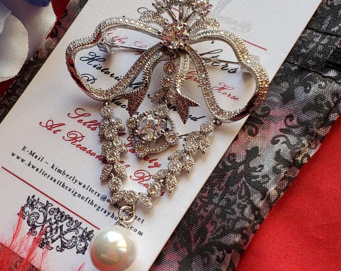 BR-0037 - Rhinestone Georgian Rococo Stomacher Brooch, 18th Century Brooch, Carnevale, Venice, Stomacher, Versailles