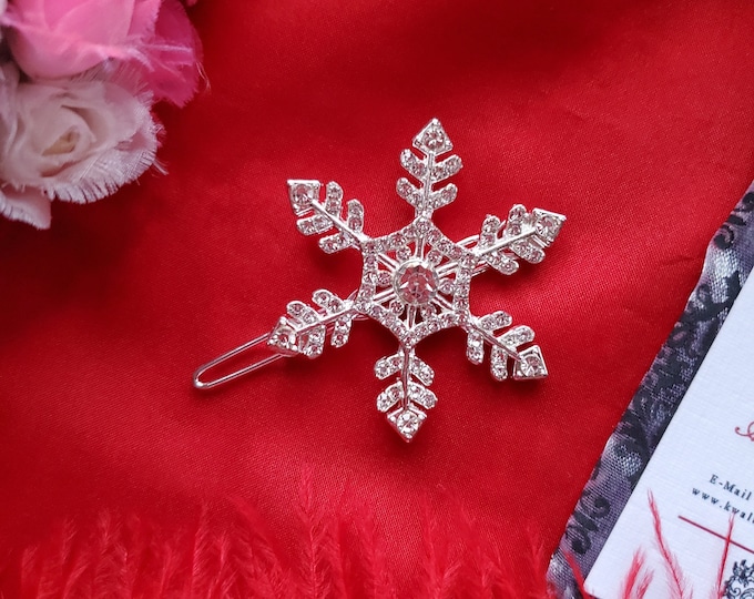 HA-0028D - Snowflake Barrettes - Regency Georgian Snow
