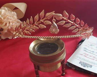 T-0011 - Laurel Leaf Crystal Tiara