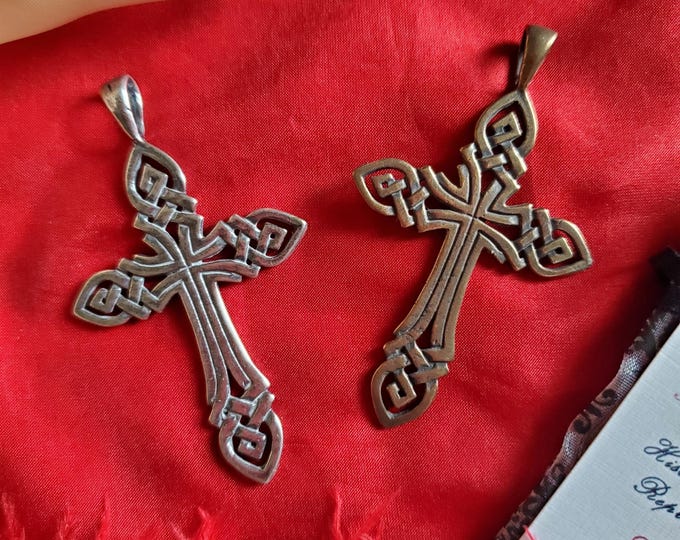 PE-0022 - Knotted Celtic Cross - Sterling Silver or Bronze - Irish