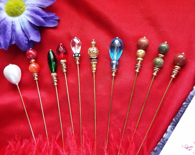 HA-0110G - 5 inch Gold Hat Pins - 20 Gauge