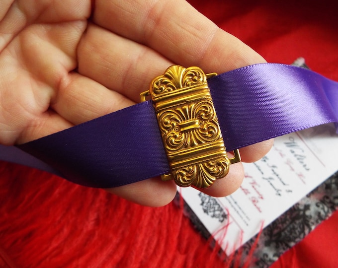 A-0002B - Brass Sash or Belt Connector - Georgian Sash Connector, Regency Sash Connector, Victorian Sash Connector, Civil War