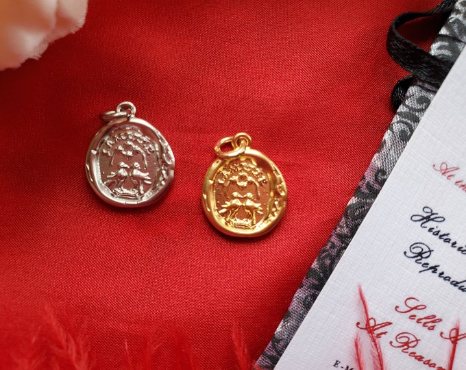 PE-0110 - Coin Pendant - Georgian Pendant, Regency Pendant, Pendant, Birds, Friendship, Lamitie Pendant, Lamitte Coin, L'amitie