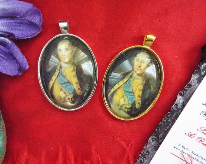 L-0007 - Miniature Pendant 1770-1780, Memento Mori Jewelry, Remembrance Jewelry, Mourning, Miniature Portrait, Historically Inspired Jewelry