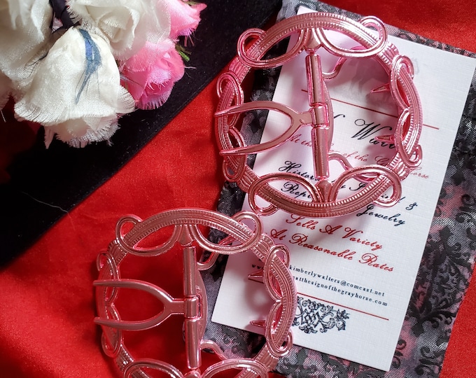 SB-0010P - The BELLE in Pink - 18th Century Reproduction Shoe Buckle - Georgian Shoe Buckle - Georgian Buckle EXCLUSIVE