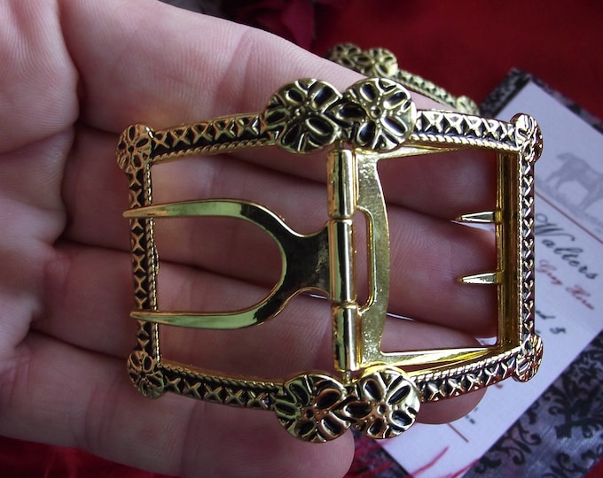 SB-0020 - The Forget Me Not - 18th Century Reproduction Shoe Buckle - Georgian Shoe Buckle - Georgian Buckle EXCLUSIVE