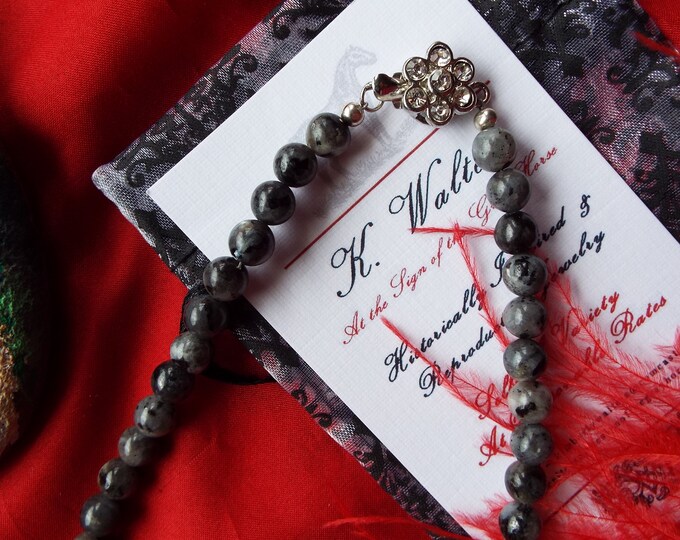 Item N-0103 - Blue/Gray Labradorite Necklace - Beaded Necklace, Blue, Gray