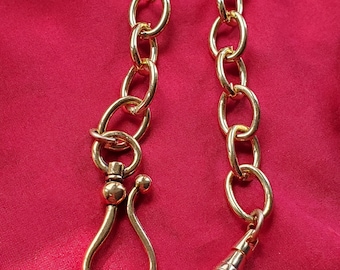 C-0007 - Vintage Style Watch Chain, Reenactor Watch Chain, Pocket Watch Chain, Watch Hook