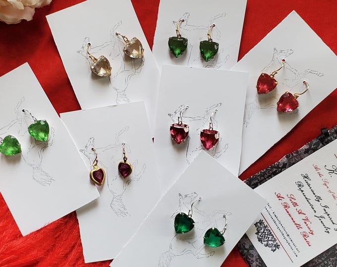 E-0363 - The Belle - Crystal Heart Earrings