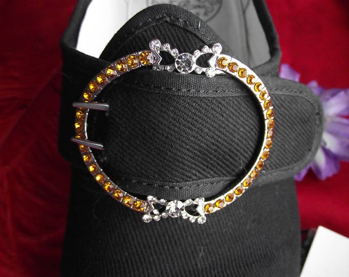 SB-0016T - The Charlotte TOPAZ Paste 18th Century Reproduction Shoe Buckle - Georgian Shoe Buckle - Georgian Buckle EXCLUSIVE