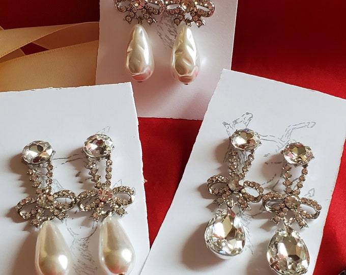 E-0640 - Marie Antoinette Pearl and Paste Earrings - Georgian Earrings
