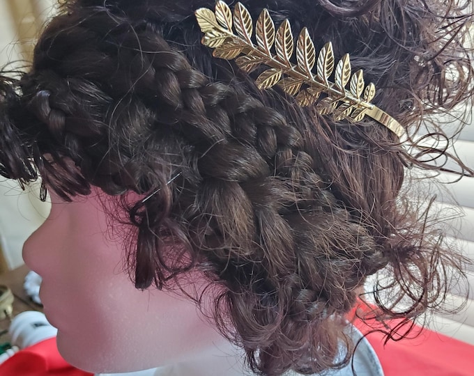 HA-0096 - Leaf Headband - Roman, Greek, Classical Headband, Leaves, Silver or Gold